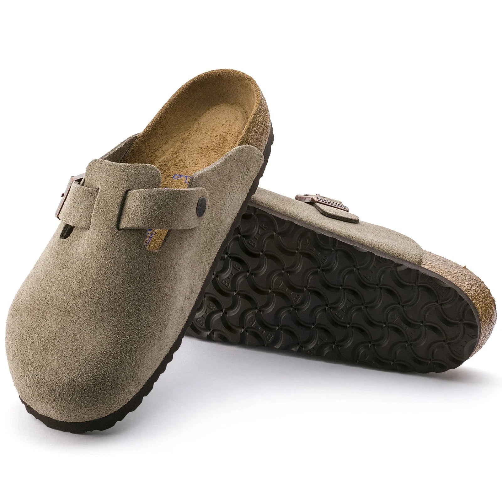 Birkenstock boston suede leather narrow fit 'taupe' 0060461 - khaki pronta entrega