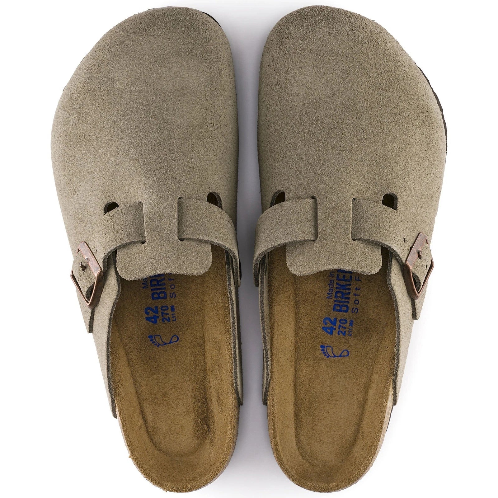 Birkenstock boston suede leather narrow fit 'taupe' 0060461 - khaki pronta entrega
