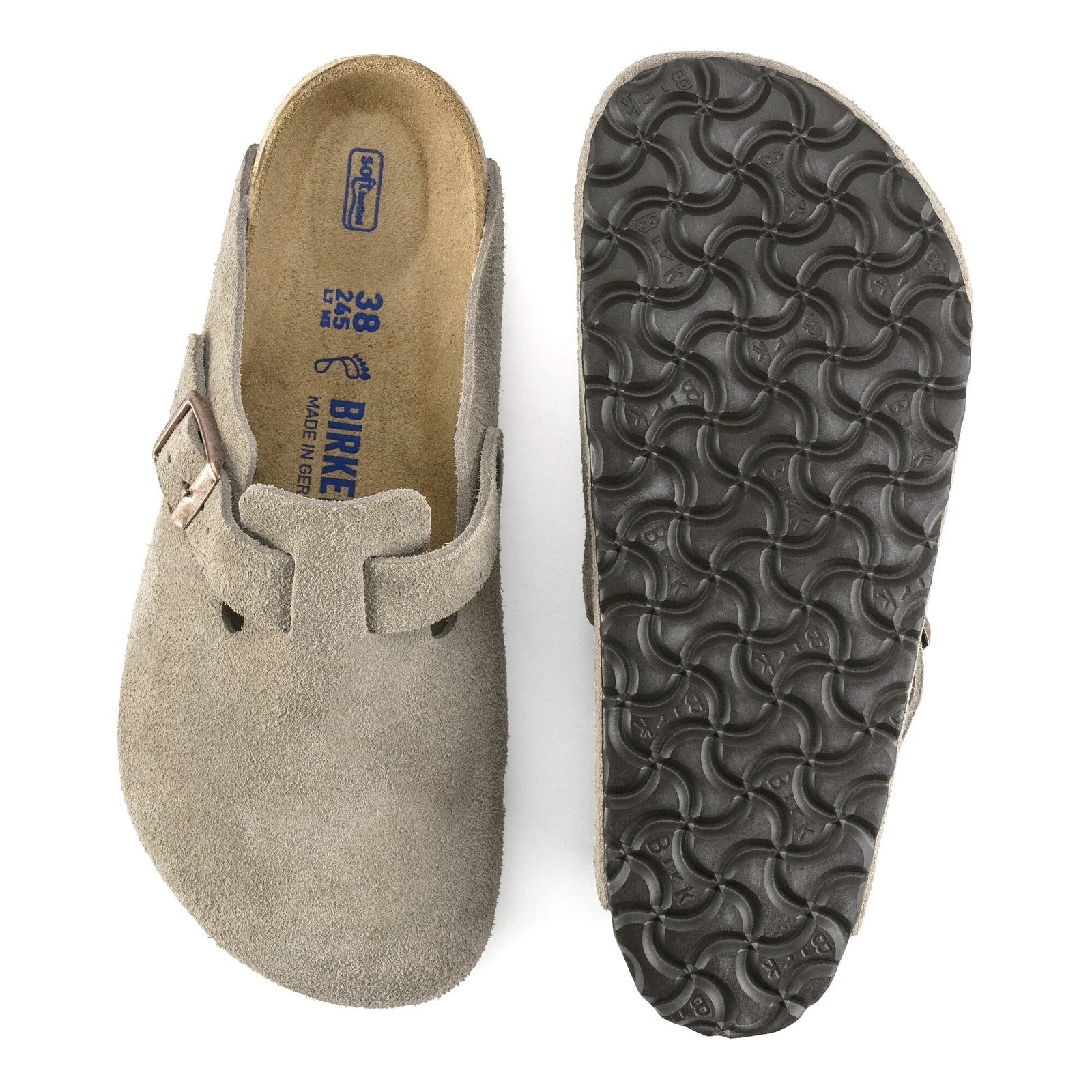 Birkenstock boston suede leather narrow fit 'taupe' 0060461 - khaki pronta entrega